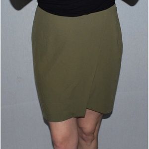 Trouvé olive green asymmetrical front skirt-Size 2